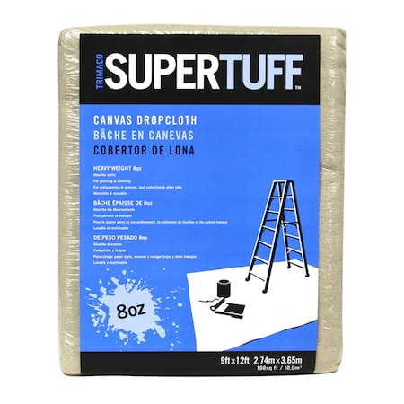 Trimaco Trimaco SuperTuff 9 ft. W X 12 ft. L 8 oz Canvas Drop Cloth 1 pk 58901